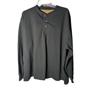 Cabela's Shirt‎ Mens XL Regular Green Long Sleeve Henley Outdoor Work Hunting